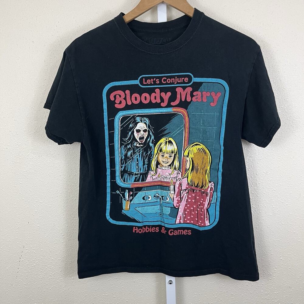 Creepy Co Let's Conjure Bloody Mary Classic Horror Stories T-Shirt Medium Funny